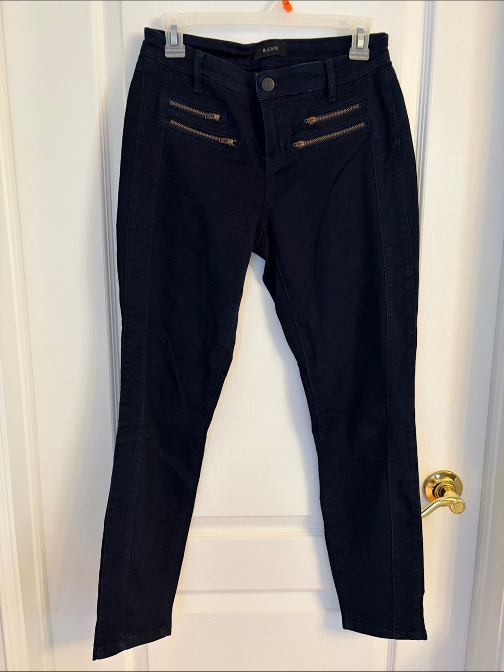 Reitmans Indigo Blue Skinny Pants with Zip Pocket Detail
